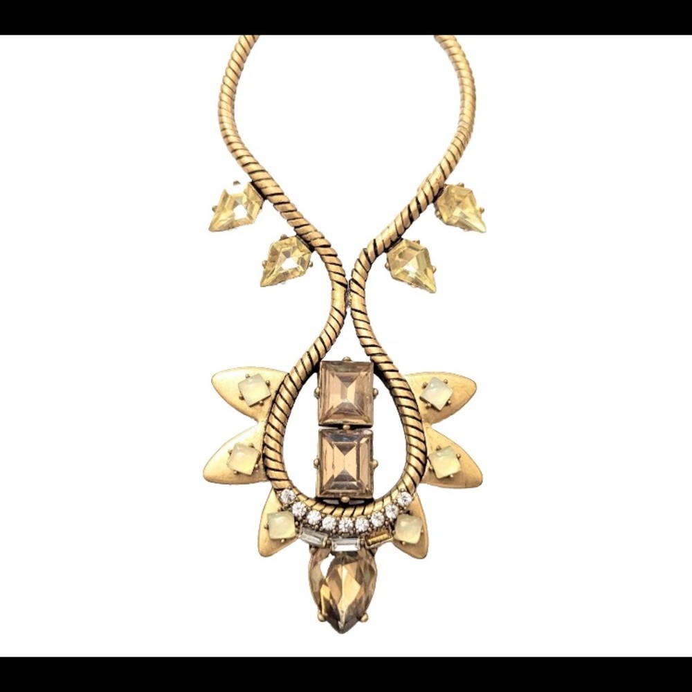 Stella & Dot Soleil Elegant Gold Statement Necklace